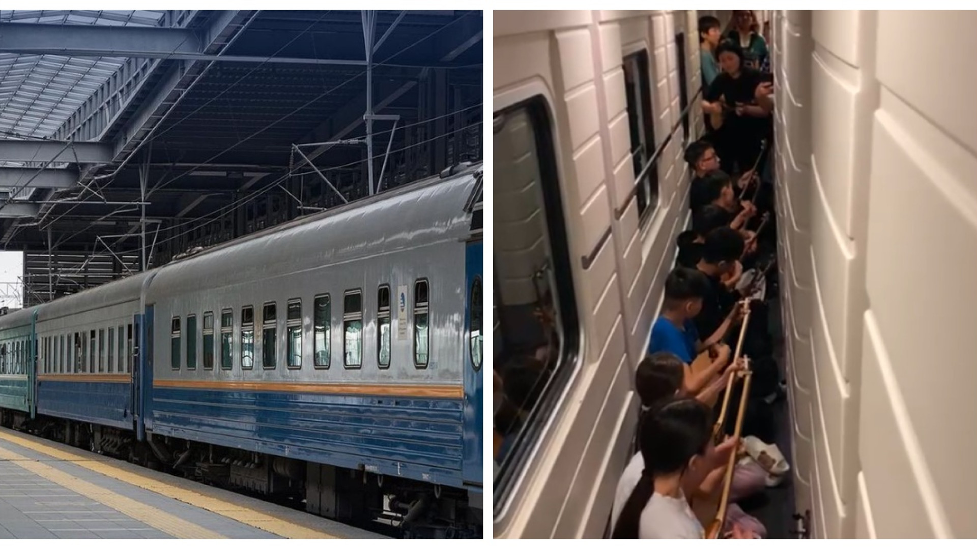 Музыканты скрасили поездку пассажирам поезда Алматы — Шымкент
